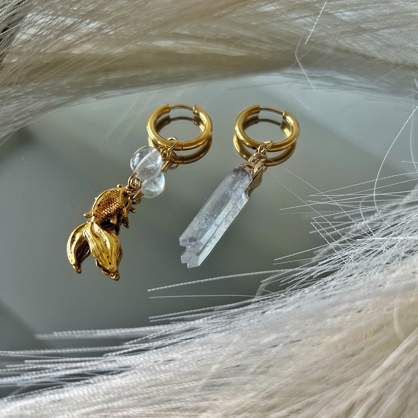 Koi fish and clear crystal